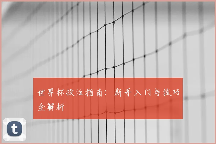 世界杯投注指南：新手入门与技巧全解析